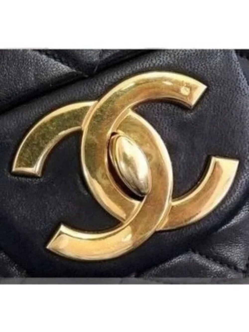 Authentic CHANEL Jumbo Maxi XL 24K Gold Flap Bag Lambskin Chain Shoulder Black - Picture 10 of 15